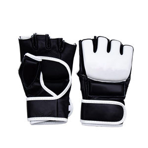Vente en gros de gants de boxe MMA demi-doigts personnalisés Gants de boxe gagnants en cuir de vachette véritable Gant personnalisé de boxe en cuir - Product Image 4