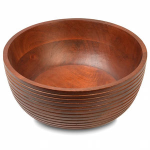 Bol de service en bois fait main taille personnalisée pour soupe riz collations ustensile tendance écologique - Product Image 3
