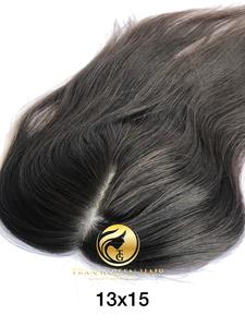 Alta calidad 13x15 Mujeres Toppers Raw Sin procesar Indian Temple Remy Extensiones de cabello Precio al por mayor de proveedor indio de confianza - Product Image 3