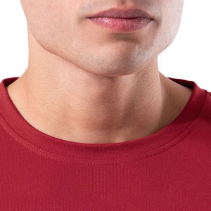 Venta al por mayor Slim Fit hombres camiseta granate cómodo logotipo personalizado impreso material transpirable para verano camisas de gran tamaño Fit - Product Image 6