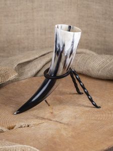VIKING DRINKING HORN WITH SOLID STAND BEST QUALITY OF DRINKING HORN Food Safe Horn Wedding Home Hotel for Christmas - Product Image 4