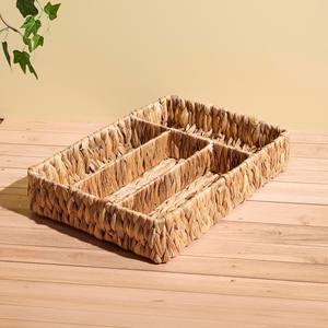 <b>Water</b> hyacinth cutlery storage tray with compartments high quality silverware <b>container</b> basket - Product Image 2
