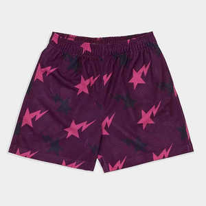 Short de sport en maille de style urbain pour hommes 100% Polyester respirant séchage rapide solide taille élastique personnalisable - Product Image 6