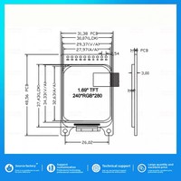 Module d'affichage LCD TFT de 1.69 pouces, écran IPS, résolution 240x280, Interface SPI, contrôleur ST7789, panneau couleur haute luminosité