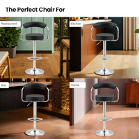 Tabouret de bar avec repose-pieds Tabouret de bar pivotant réglable en cuir PU Tabouret de bar rembourré à hauteur de comptoir avec repose-pieds