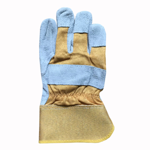 Wholesale High Quality Breathable Jacquard <b>Leather</b> Safety Gloves for Daily Outdoor Work Welding Cow/Split Gloves Heat Welding - Product Image 6