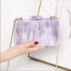 Bolsos de resina de mejor diseño Logotipo personalizable y estilos clásicos/de moda Cuadrado con patrón de piedra Bolsos de embrague de nuevo lanzamiento - Product Image 3