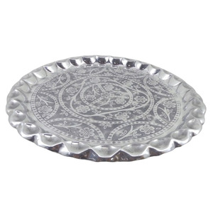 F26ถาดทองเหลืองชุบแบบโบราณ33.50ซม. ถาดกลมเครื่องครัวอุปกรณ์ตกแต่งบ้านเทศกาลคริสต์มาสกระจกออกแบบตกแต่งจำนวนมาก - Product Image 4