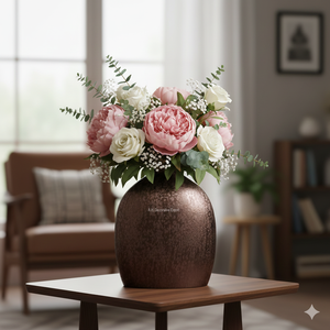 Ensemble de pots de fleurs en métal assortis modernes avec des motifs texturés et gravés, vase de table de couleur personnalisée pour la décoration du salon - Product Image 2