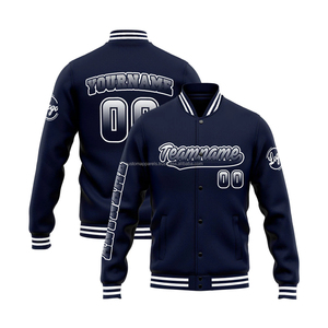 Chaqueta universitaria de lana personalizada para calle urbana, transpirable, a prueba de viento, con cuello levantado y logotipo en negrita con bordado frontal, verano, 2017 - Product Image 1