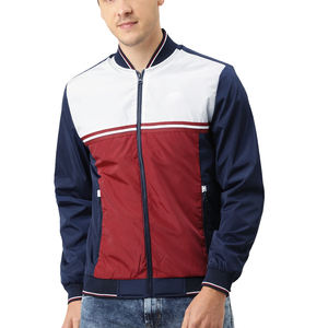 Chaqueta Bomber Personalizada OEM para Hombre, con Cierre, Resistente al Viento, Ecológica, Delgada, de Secado Rápido, Transpirable, con Bloques de Color a la Moda - Product Image 1