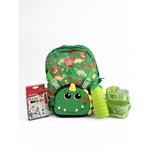 ไทเคิล ดิโน บีทีเอส คอมโบ 2-in-1 กระเป๋าเป้สะพายหลังสำหรับเด็กพร้อมกระเป๋าสะพายข้างสีน้ำมันพาสเทลขวดน้ำ - Product Image 1