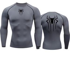 T-shirt de course à manches longues pour homme, protection solaire, seconde peau, fitness, rashguard, compression, vêtements de sport - Product Image 2