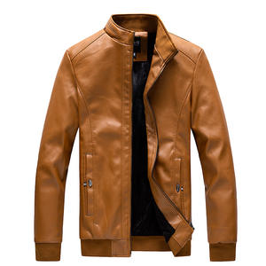 Moda nuevos hombres Casual cuero precio atractivo nuevo tipo guapo Vintage chaqueta de cuero hombres para exteriores bombardero chaqueta de invierno - Product Image 5