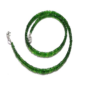 Collier de perles de 3-4mm à facettes Diopside Chrome vert d'usine - Product Image 2