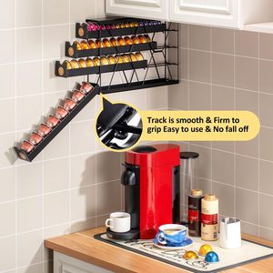 ที่วางเมล็ดกาแฟเข้ามุม4ชั้นทำจากโลหะบางอุปกรณ์จัดระเบียบกาแฟแคปซูลสำหรับใช้ในบ้านร้านกาแฟ - Product Image 6