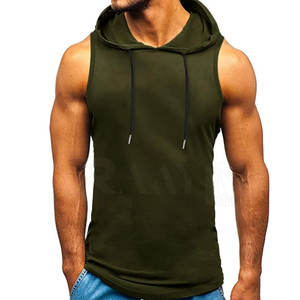 Débardeur à capuche surdimensionné Gym Fitness pour hommes respirant en coton tricoté fabriqué en usine Produit des fabricants - Product Image 1