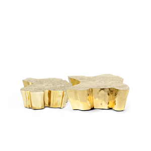 โต๊ะกลางห้องนั่งเล่นทองเหลือง 'Eden Gold' งานแฮนด์เมด สไตล์ร่วมสมัย ปรับเปลี่ยนได้ ทนทาน เหมาะสำหรับตกแต่งบ้าน-สไตล์ฟาร์มเฮาส์ - Product Image 3