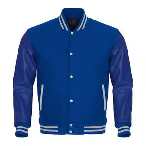 Chaqueta de hombre Moda Varsity Chaqueta Béisbol Letterman Bomber School Collage Lana amarilla y Mangas de cuero genuino Varsity - Product Image 1