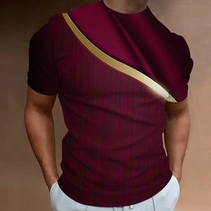 Vêtements de sport décontractés imprimés en ligne 3D pour hommes, t-shirts quotidiens à manches courtes, t-shirts surdimensionnés de créateur de rue à la mode, polyester/coton - Product Image 5