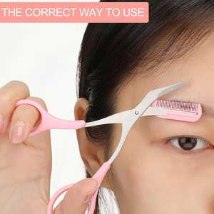 Ciseaux à sourcils portables pour un toilettage pratique en voyage, ciseaux à sourcils précis et tranchants pour des contours nettes - Product Image 3