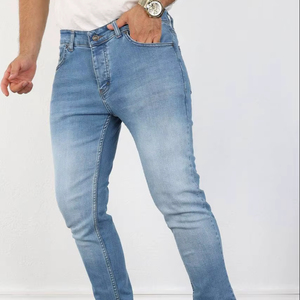 กางเกงยีนส์ผู้ชายวินเทจแบบพอดีตัวแนวสตรีทเอวกลางยืดแบบลำลอง - Product Image 1