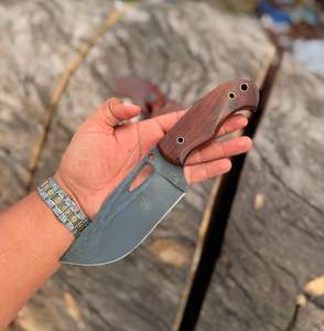 Cuchillo de Caza de Acero al Carbono de Primera Calidad Hecho a Mano, Mango de Madera, Cuchillos para Desollar, Cuchillo de Desollar de 4 Pulgadas - Product Image 3