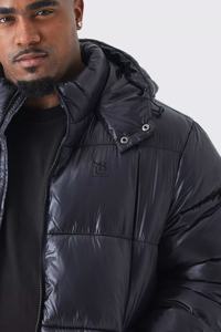 Chaqueta Acolchada con Capucha Personalizada de Alta Calidad, Talla Grande, Color Negro, Resistente al Viento, Abrigada para Invierno, con Bolsillos, para Hombre - Product Image 4