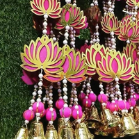 Menggantung teratai yang indah untuk dekorasi hiasan dinding bunga untuk kuil diwali pernikahan dan semua dekorasi festival