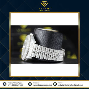 Superlatif Montre d'affaires antique pour hommes High-Jet Lab Grown VVS Clarity Diamond 40mm Bouton-poussoir Fermoir caché Style Hip Hop - Product Image 4