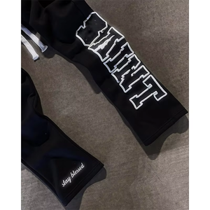 Conjunto de Sudadera con Capucha y Pantalones Deportivos para Hombre, Estampado Personalizado, Lavado, con Pedrería, para Invierno - Product Image 3