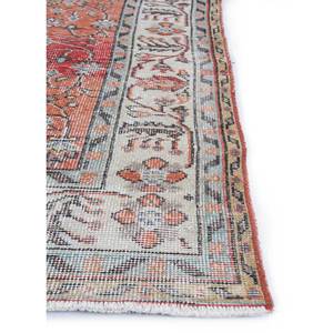 Vintage Large Area Pae-2429 Hand Knotted <b>Wool</b> Rug <b>Red</b> & Orange Floral Pattern for Home Living Room Hallway Rectangle for Teens - Product Image 4