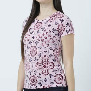 2025 nouveau Style col rond à manches courtes femmes t-shirt coton respirant avec motif à séchage rapide et impression pour l'été - Product Image 2