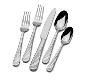 Fourchettes à vaisselle en acier inoxydable cuillère couteau couverts ensembles faits à la main moderne écologique va au lave-vaisselle - Product Image 3