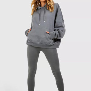 2026 Otoño Invierno moda gota hombro loungewear pulóver Sudadera con capucha ropa de calle para mujer sudadera de talla grande ropa de mujer sudaderas con capucha - Product Image 2