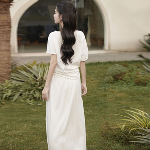 เสื้อผู้หญิง Tencel คุณภาพสูงแฟชั่นลายสีพื้นสไตล์หวานๆแฟชั่นเรียบง่ายสำหรับฤดูใบไม้ผลิ/ฤดูร้อน - Product Image 3