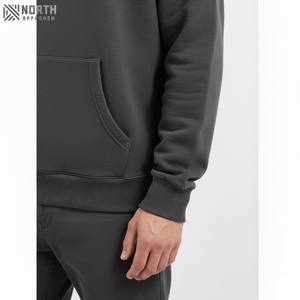 Sweat à capuche en molleton mélangé 100% coton avec logo personnalisé pour hommes 300 Gsm lourd pull Basics solide motif uni teint sweat à capuche - Product Image 6