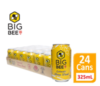 Refresco de Miel Natural Acacia Big Bee Borneo 325ml, Carbonatado, Enlatado, Bajo en Azúcar, Alto en Antioxidantes, Refrescante, Opción Saludable, Halal 24