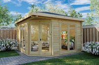 Cabane d'été en bois - Abri de jardin préfabriqué en bois pour les loisirs en plein air
