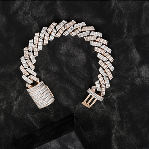 Pulsera cubana de diamantes de moissanita de plata 925 de moda de alta calidad, pulsera cubana de circón clásica y de estilo Popular para hombres - Product Image 1