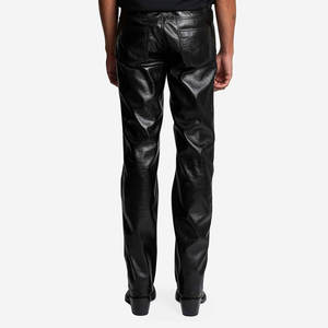 Pantalon en cuir pour hommes de haute qualité sur mesure dans le meilleur style toile de couleur unie vêtements de rue au prix de gros motif droit - Product Image 1