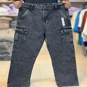 Jeans 6 poches en denim coupe ample unisexe surdimensionné grande taille Denim Jeans pantalon surplus surstock lots hommes femmes Baggy - Product Image 1