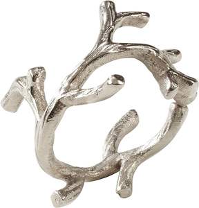 MZ INTERNATIONAL <b>Set</b> of 4 <b>Silver</b> Metal Napkin <b>Rings</b> - Product Image 1