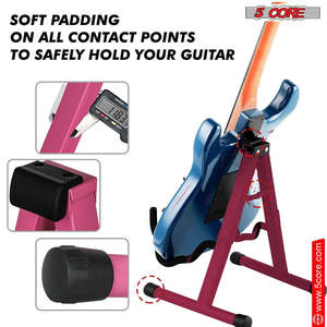 Support de guitare 5 cœurs, 2 pièces, type A, avec bras en mousse souple et base antidérapante en caoutchouc pour guitares acoustiques, électriques et basses - Product Image 6
