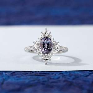 Jeulia Vintage Halo <b>Opal</b> Engagement <b>Ring</b> in Rhodium Plated Sterling Silver - Product Image 3