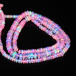 Cuentas de piedras preciosas de ópalo etíope Rosa Natural para hacer joyas, cuentas de piedras preciosas de ópalo Welo llamativas del fabricante 3-5mm 16" - Product Image 6