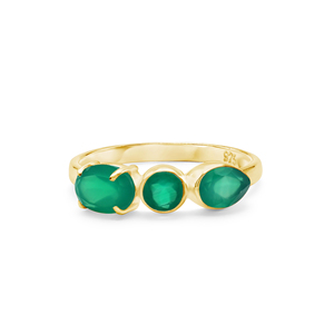 Nueva llegada 925 plata esterlina moda Natural ovalada pera verde ónix facetado anillo de piedras preciosas clásico fino fiesta de boda - Product Image 4