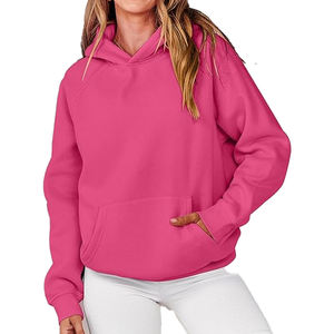 Sweat à capuche femme Vintage lourd qualité coton mélange polyester imprimé personnalisé surdimensionné à capuche décontracté brodé tricoté - Product Image 5