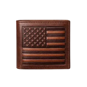 Wholesale USA Flag Embossed <b>Trifold</b> Leather <b>Wallet</b> - Product Image 1