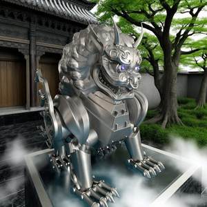 Statue <span class=keywords><strong>de</strong></span> Bête Gardienne Lumineuse LED Personnalisée Centre Commercial Photo Spot Miroir Finition Chromée <span class=keywords><strong>Fibre</strong></span> <span class=keywords><strong>de</strong></span> <span class=keywords><strong>Verre</strong></span> Cyber Lion Sculpture - Product Image 6